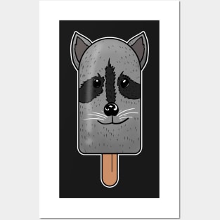 Animal Popsicle Raccoon Ice Cream Summer Gift Posters and Art